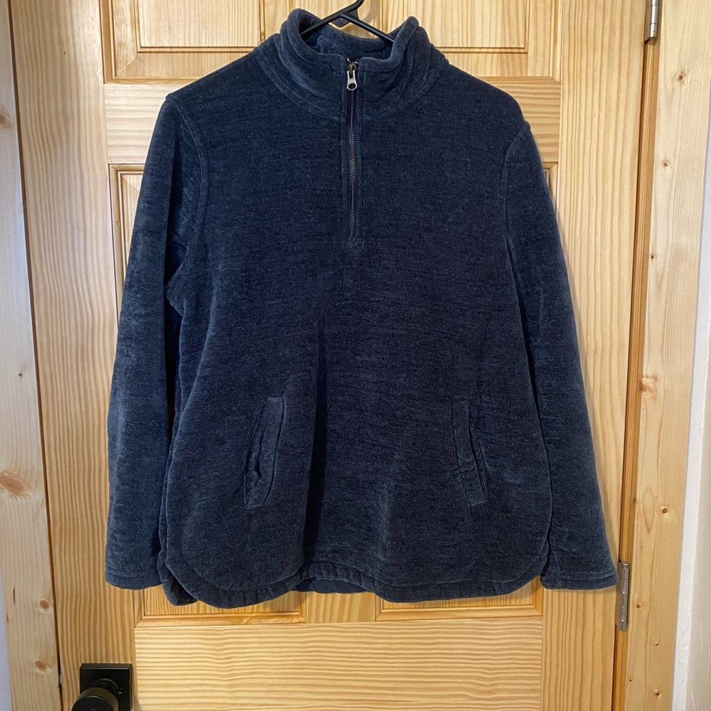 32 Degrees Womens Dark Blue Zip-Up Sweater